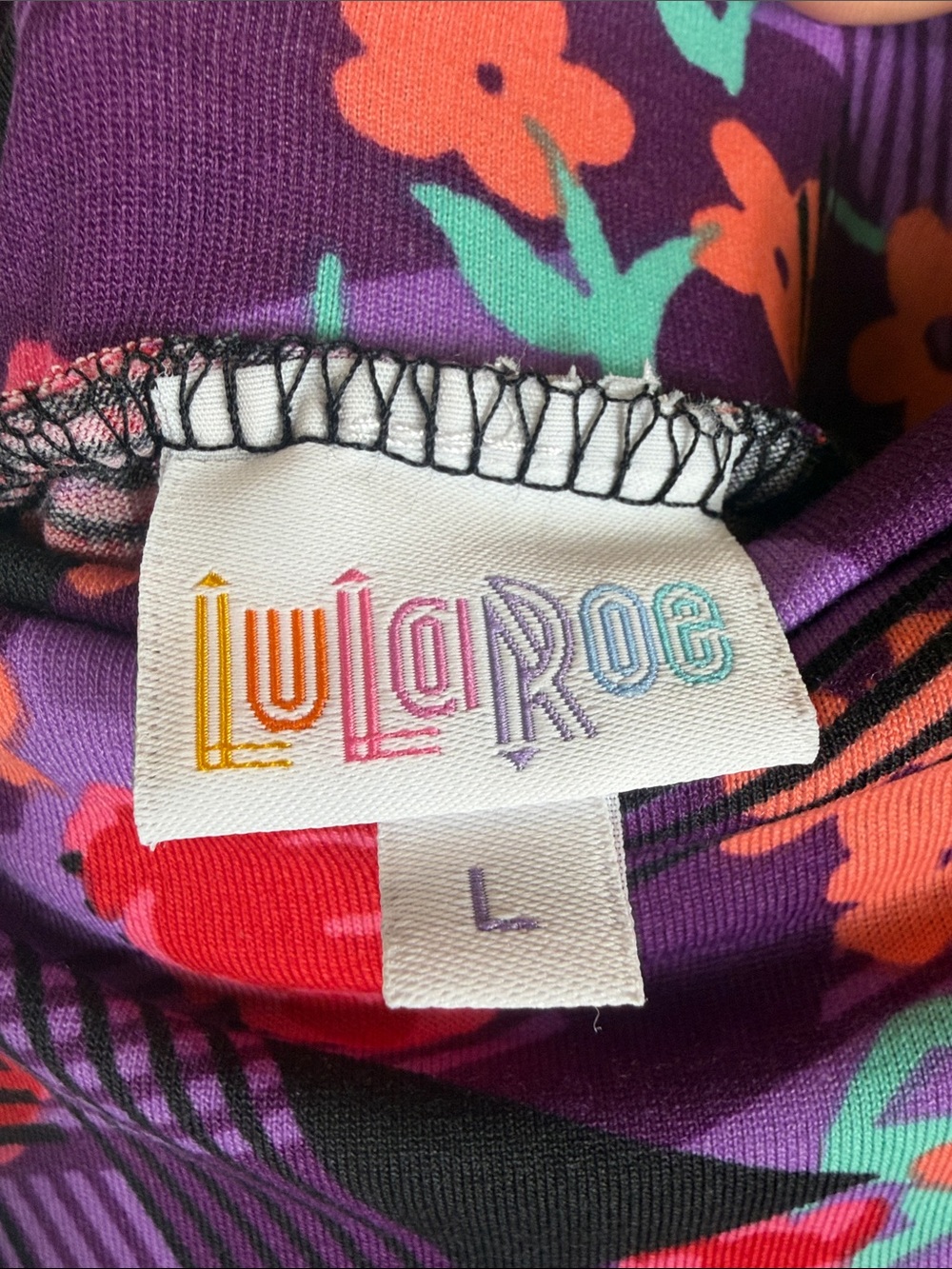 LuLaRoe Purple Floral Maxi with Orange & Teal Accents. NWT. Womens Size L - Picture 2 of 7